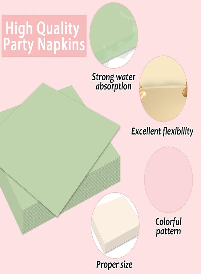 Oitnlaughter 96Pcs Pink and Sage Green Birthday Party Decorations Olive Dusty Pink Metallic Gold Nude Paper Plates and Napkins Boho Tablewares for Girl Birthday Baby Shower Bachelorette Party Supplies 24 Guest - Image 4